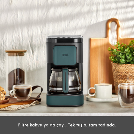Karaca Just Coffee Aroma 2 in 1 Filtre Kahve ve Çay Demleme Makinesi Pine Green