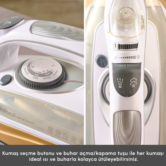 Karaca Vantuz Ultrasteam Buharlı Ütü White