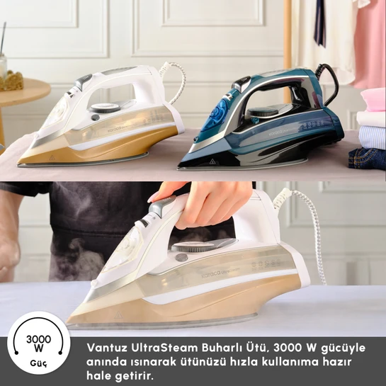 Karaca Vantuz Ultrasteam Buharlı Ütü White