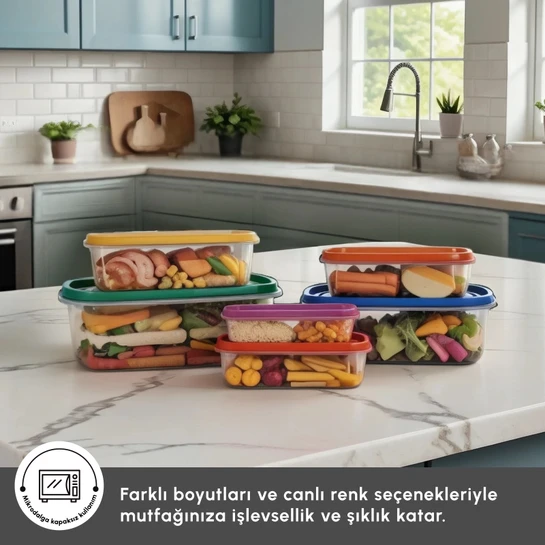 Karaca Roxy 6'lı Saklama Kabı Renkli
