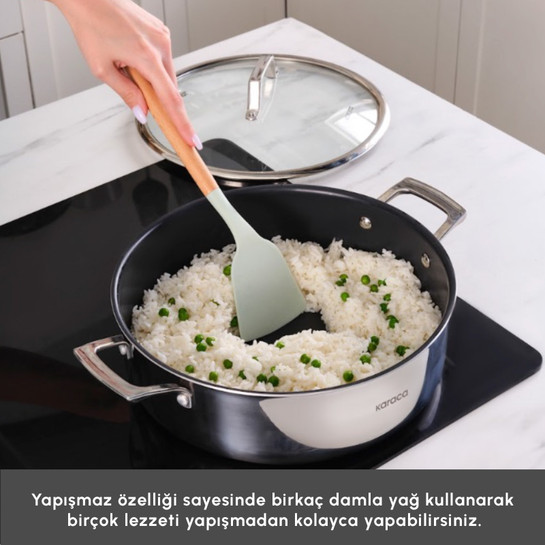 Karaca Plasma Steel 3Ply İndüksiyon Tabanlı Çelik Tencere 22 Cm