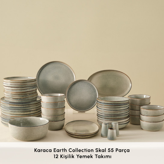 Karaca Earth Collection Skal 55 Parça 12 Kişilik Yemek Takımı 