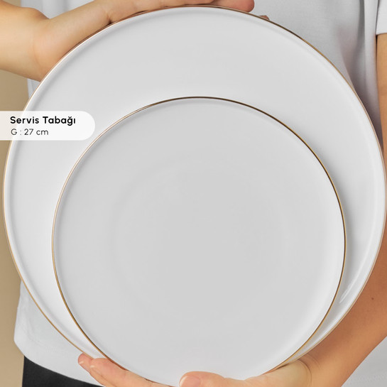 Karaca Fine Bone Meridian 55 Parça 12 Kişilik Yemek Takımı Gold 