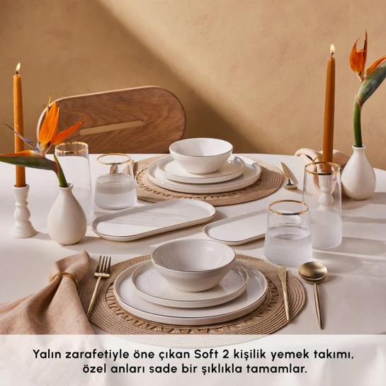 Karaca Soft 8 Parça 2 Kişilik Yemek Takımı