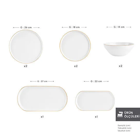 Karaca Soft 8 Parça 2 Kişilik Yemek Takımı