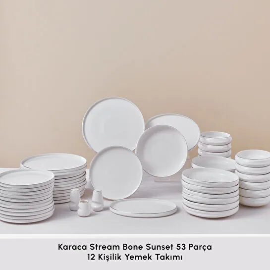 Karaca Stream Bone Sunset 53 Parça 12 Kişilik Yemek Takımı Platin