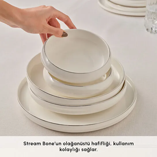 Karaca Stream Bone Sunset 53 Parça 12 Kişilik Yemek Takımı Platin