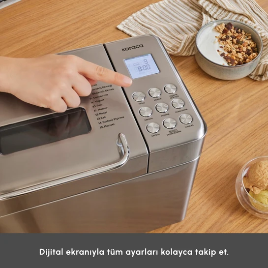 Karaca Bake Ice Inox 15 in 1 Çok Fonksiyonlu Dondurma, Reçel, Yoğurt, Hamur Yoğurma ve  Ekmek Yapma Makinesi
