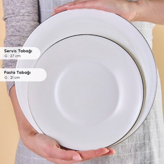 Karaca Fine Pearl Fame 55 Parça 12 Kişilik Yemek Takımı Platin 