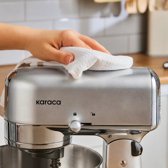 Karaca Multicast Plus Döküm Kıyma Çekme/Sucuk-Sosis/İçli Köfte/ Kurabiye Aparatlı Hamur Yoğurma Makinesi Silver 5L 