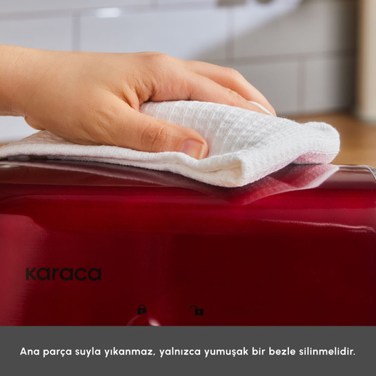 Karaca Multicast Plus Döküm Kıyma Çekme/Sucuk-Sosis/İçli Köfte/ Kurabiye Aparatlı Hamur Yoğurma Makinesi Red 5L