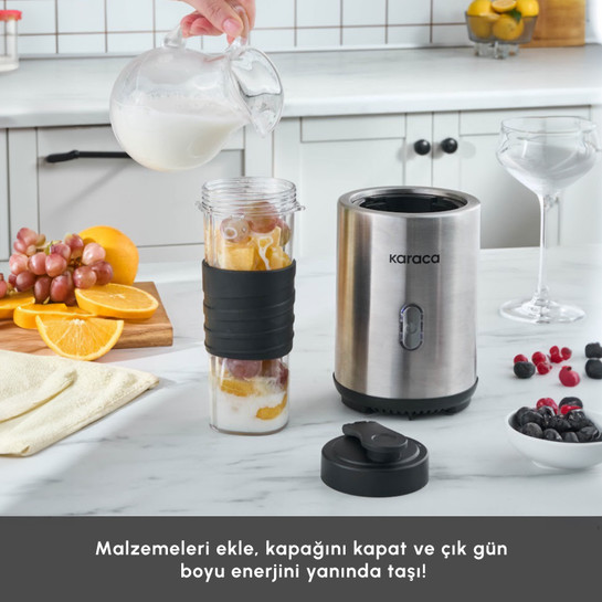 Karaca Smooth and Move Inox 350W Personal Kişisel Smoothie Blender 