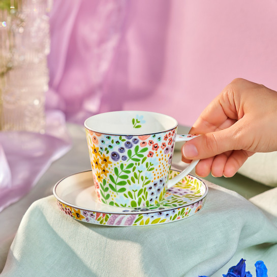 Karaca Fiore Çay Fincanı ve Tabağı 260 ml