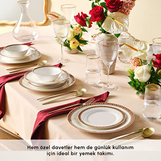 Karaca Elegance Bone Suzan 24 Parça 6 Kişilik Yemek Takımı