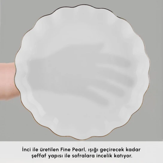 Karaca Fine Pearl Extra Shell 55 Parça 12 Kişilik Yemek Takımı Gold