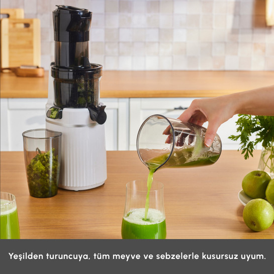 Karaca Fresh Press Slow Juicer Yavaş Sıkım Katı Meyve Sıkacağı Cream
