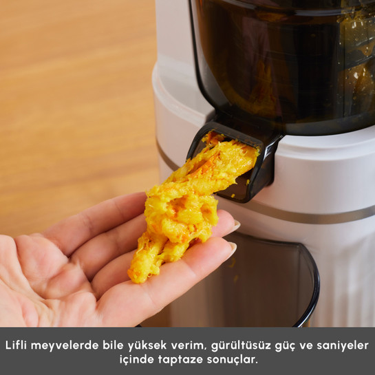 Karaca Fresh Press Slow Juicer Yavaş Sıkım Katı Meyve Sıkacağı Cream