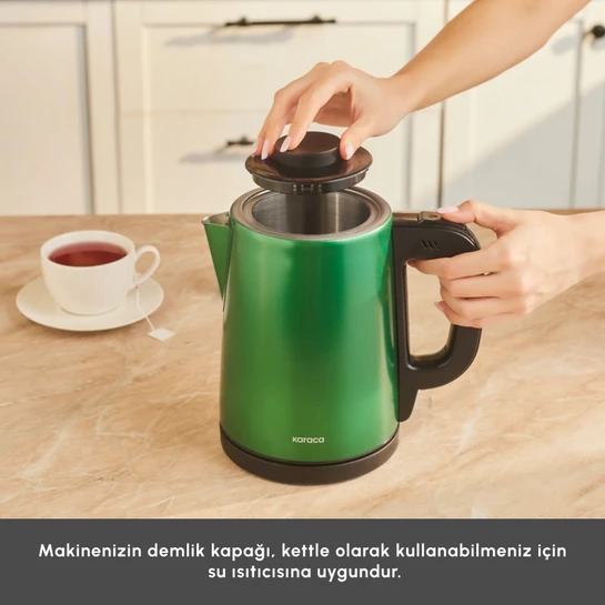 Karaca Tea Break 2 in 1 Çelik Çay Makinesi Emerald Green