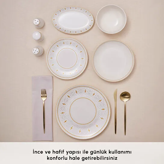 Karaca Forever Bone Endülüs 53 Parça 12 Kişilik Yemek Takımı