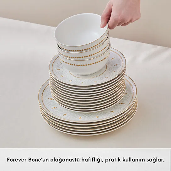 Karaca Forever Bone Endülüs 53 Parça 12 Kişilik Yemek Takımı