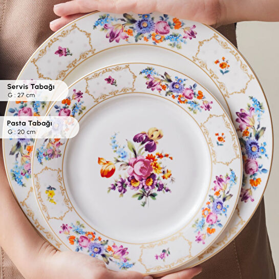 Karaca Forever Bone Gülşah 24 Parça 6 Kişilik Yemek Takımı