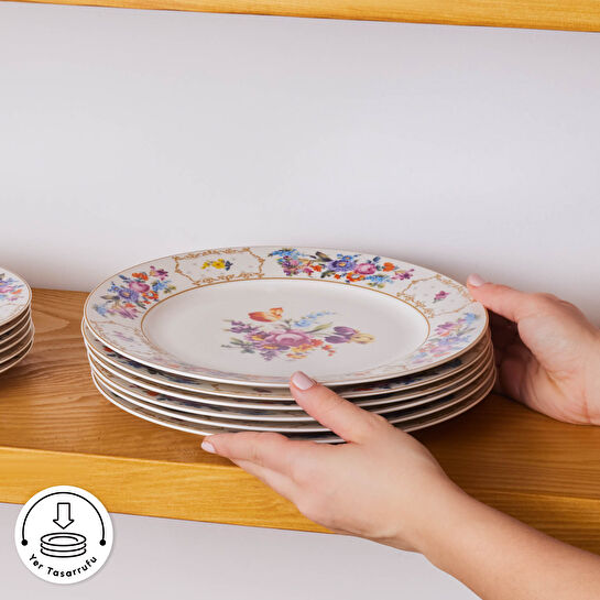 Karaca Forever Bone Gülşah 24 Parça 6 Kişilik Yemek Takımı