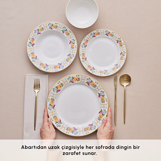 Karaca Forever Bone Viyan 24 Parça 6 Kişilik Yemek Takımı
