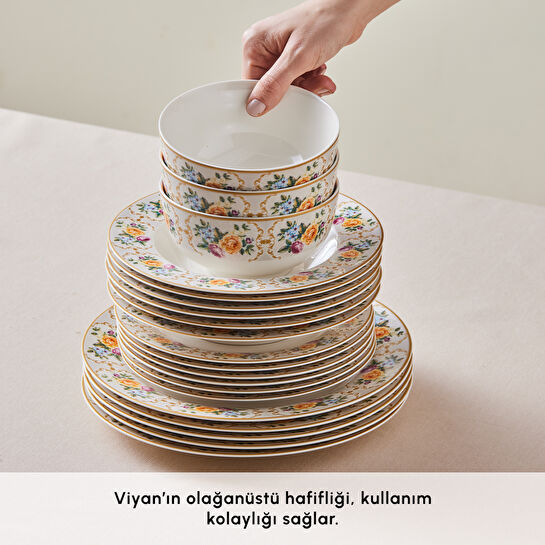 Karaca Forever Bone Viyan 24 Parça 6 Kişilik Yemek Takımı