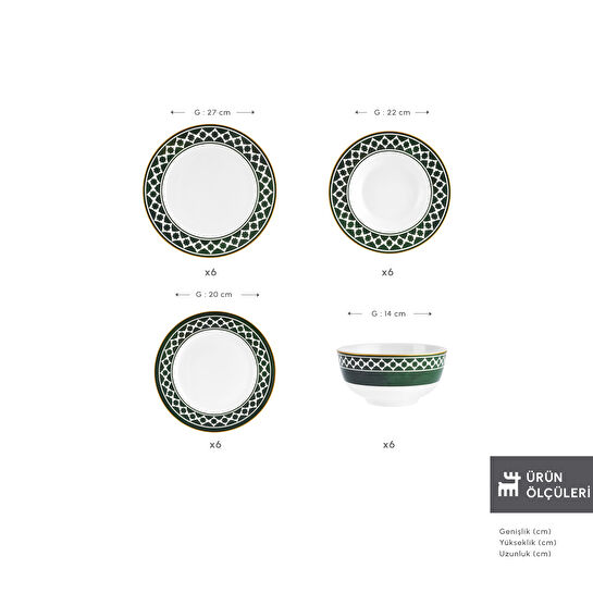 Karaca Forever Bone Bangu 24 Parça 6 Kişilik Yemek Takımı 