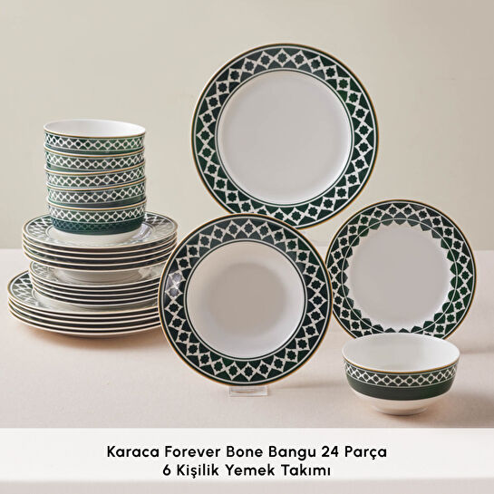 Karaca Forever Bone Bangu 24 Parça 6 Kişilik Yemek Takımı 
