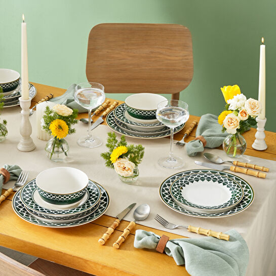 Karaca Forever Bone Bangu 24 Parça 6 Kişilik Yemek Takımı 