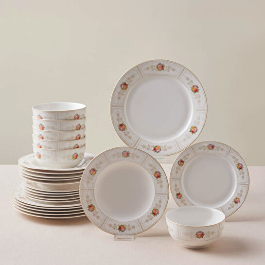 Karaca Forever Bone Reya 24 Parça 6 Kişilik Yemek Takımı