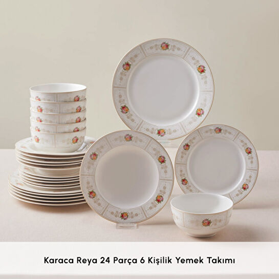 Karaca Forever Bone Reya 24 Parça 6 Kişilik Yemek Takımı