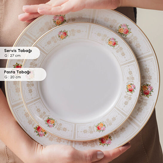 Karaca Forever Bone Reya 24 Parça 6 Kişilik Yemek Takımı