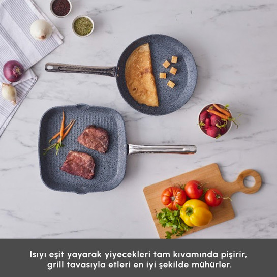 Karaca Biogranit Monet 2 Parça Tava Grill Set Siyah 