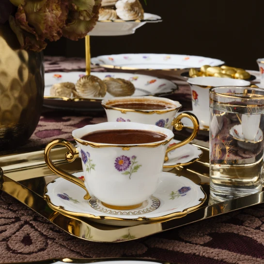 Karaca Royal Bone Diana 6 Kişilik Kahve Fincan Takımı 90 Ml