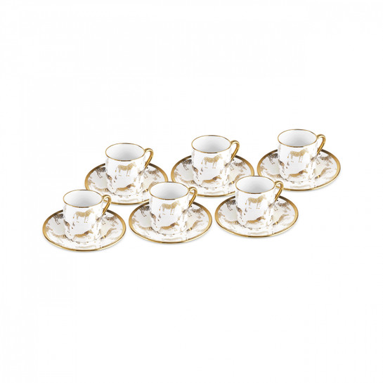 Karaca Zebra 6 Kişilik Kahve Fincan Takımı Gold 90 Ml