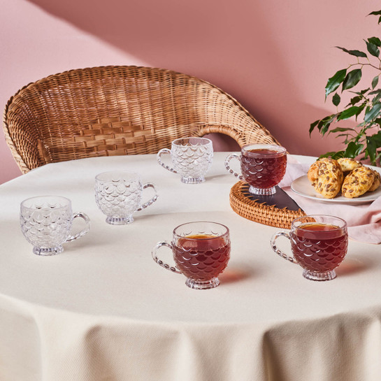 Karaca Beril 6 Kişilik Cam Çay Fincan Takımı180 Ml