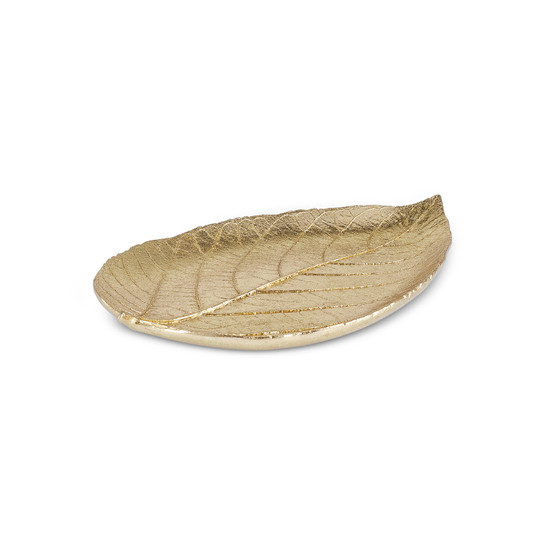 Karaca Leaf Dekoratif Tabak Gold 21x15x2,5 cm