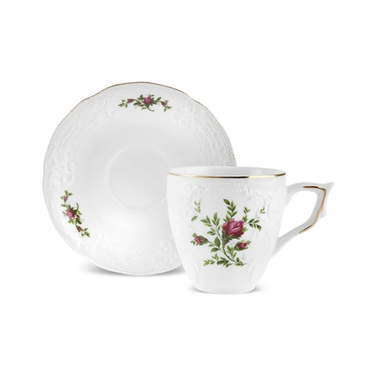 Karaca Vintage Rose Çay Fincanı ve Tabağı 200 ml