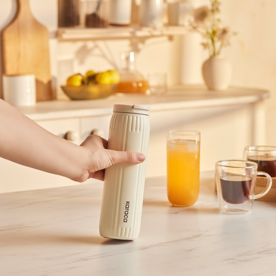 Karaca Rimo Sızdırmaz Çelik Termos 600 ml Krem