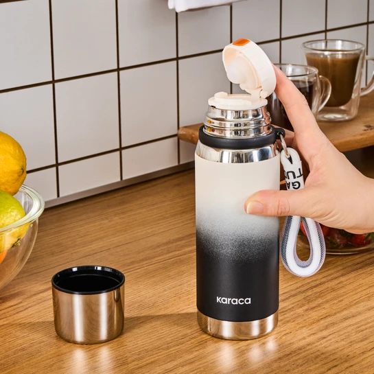 Karaca İnoxis Çelik Sızdırmaz Termos 550 Ml Siyah