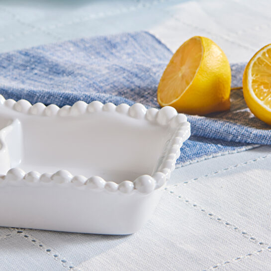 Karaca Perla Melamin Bölmeli Çerezlik Dikdörtgen 23 cm Beyaz