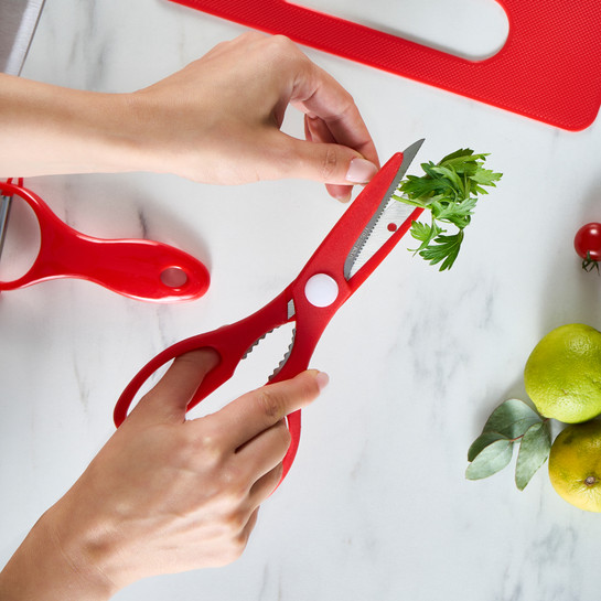 Karaca Sharp 4 in 1 6 Parça Kesme Tahtalı Bıçak Seti Kırmızı
