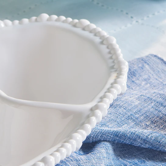 Karaca Perla Melamin Bölmeli Çerezlik Oval 33 cm Beyaz