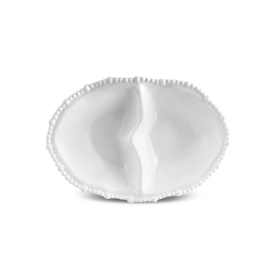 Karaca Perla Melamin Bölmeli Çerezlik Oval 33 cm Beyaz