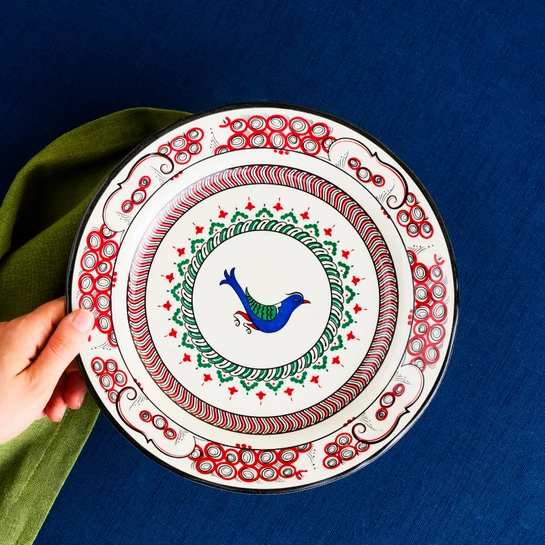Karaca x Ömür Akkor İznik Kuş Servis Tabağı 26 cm