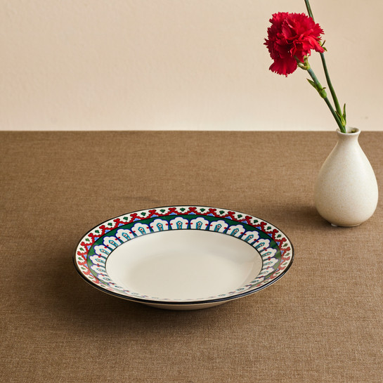 Karaca x Ömür Akkor İznik Çini Çukur Tabak 23 cm