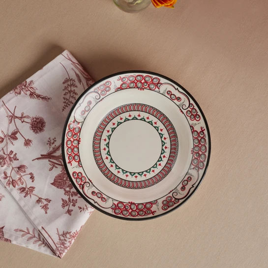 Karaca x Ömür Akkor İznik Lal Çukur Tabak 23 cm