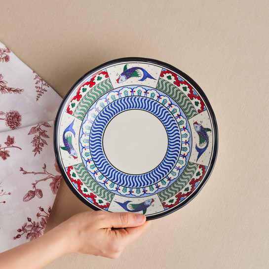 Karaca x Ömür Akkor İznik Balık Salata Kasesi 24 cm
